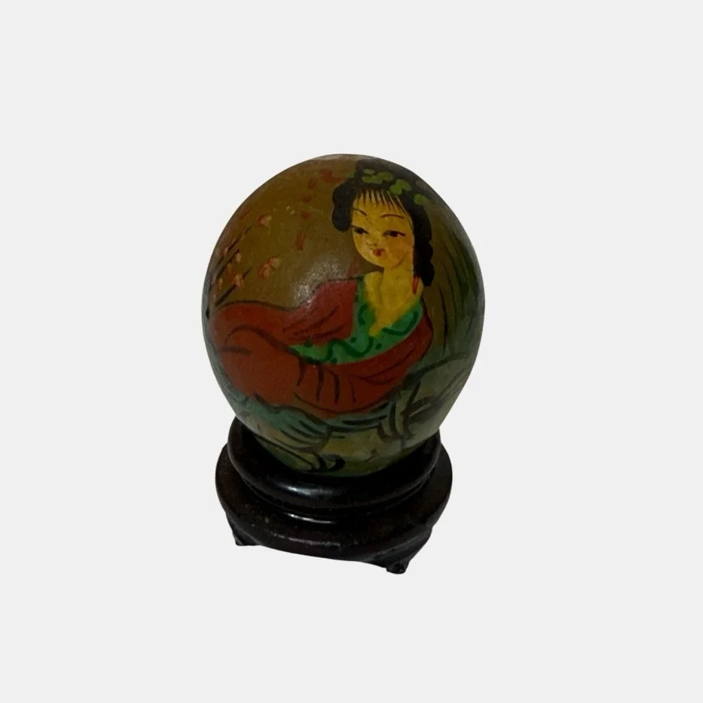 Vintage Hand Painted Jade Eggs‎ 1.5